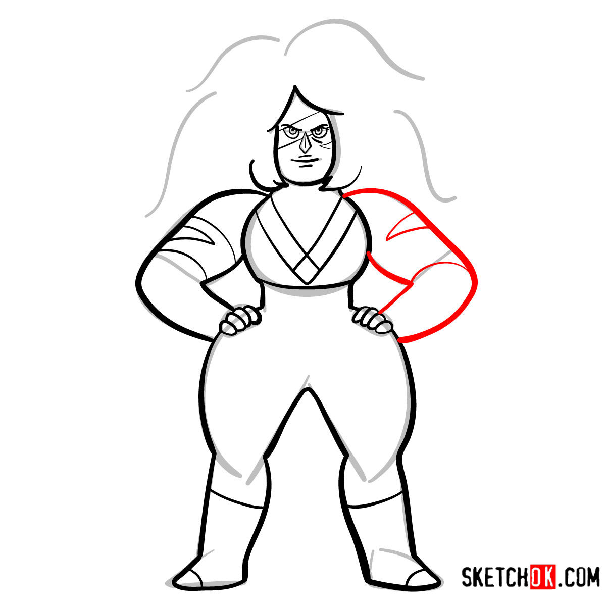 How to draw Jasper | Steven Universe - step 10