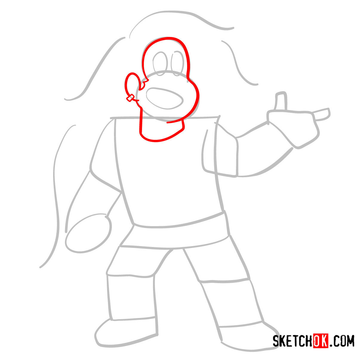 How to draw young Greg Universe | Steven Universe - step 03