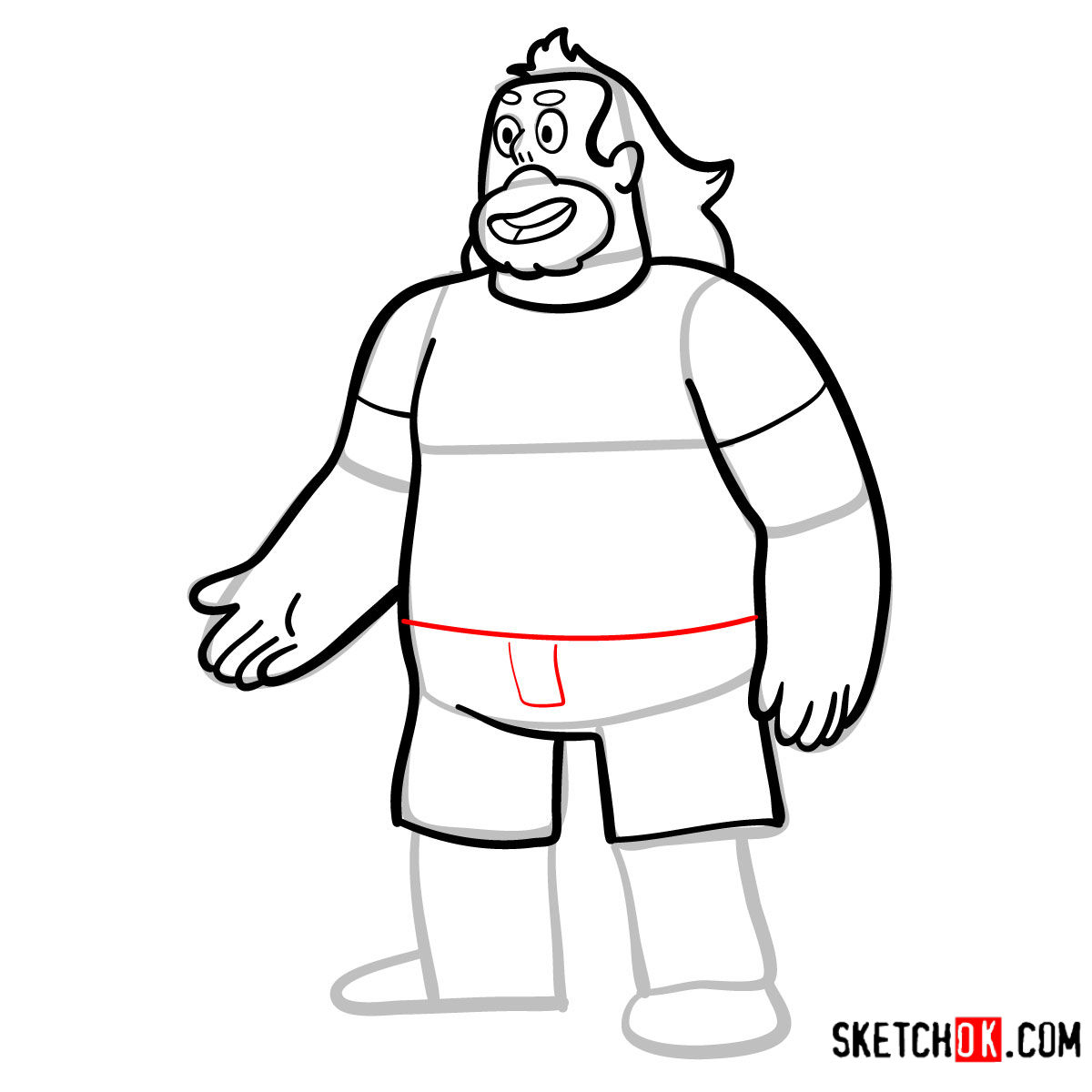 How to draw adult Greg Universe | Steven Universe - step 09