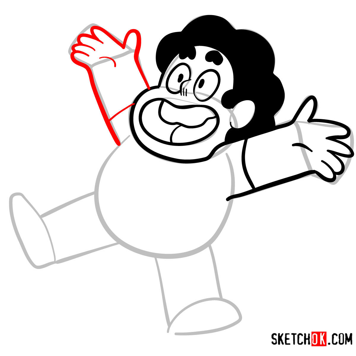 How to draw Steven Universe - step 08