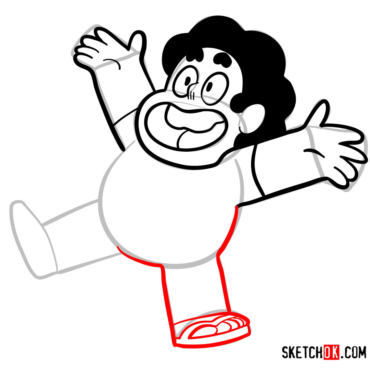 How to draw Steven Universe - step 09