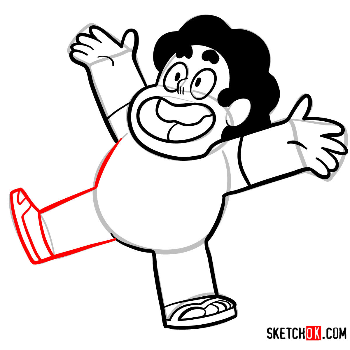 How to draw Steven Universe - step 10