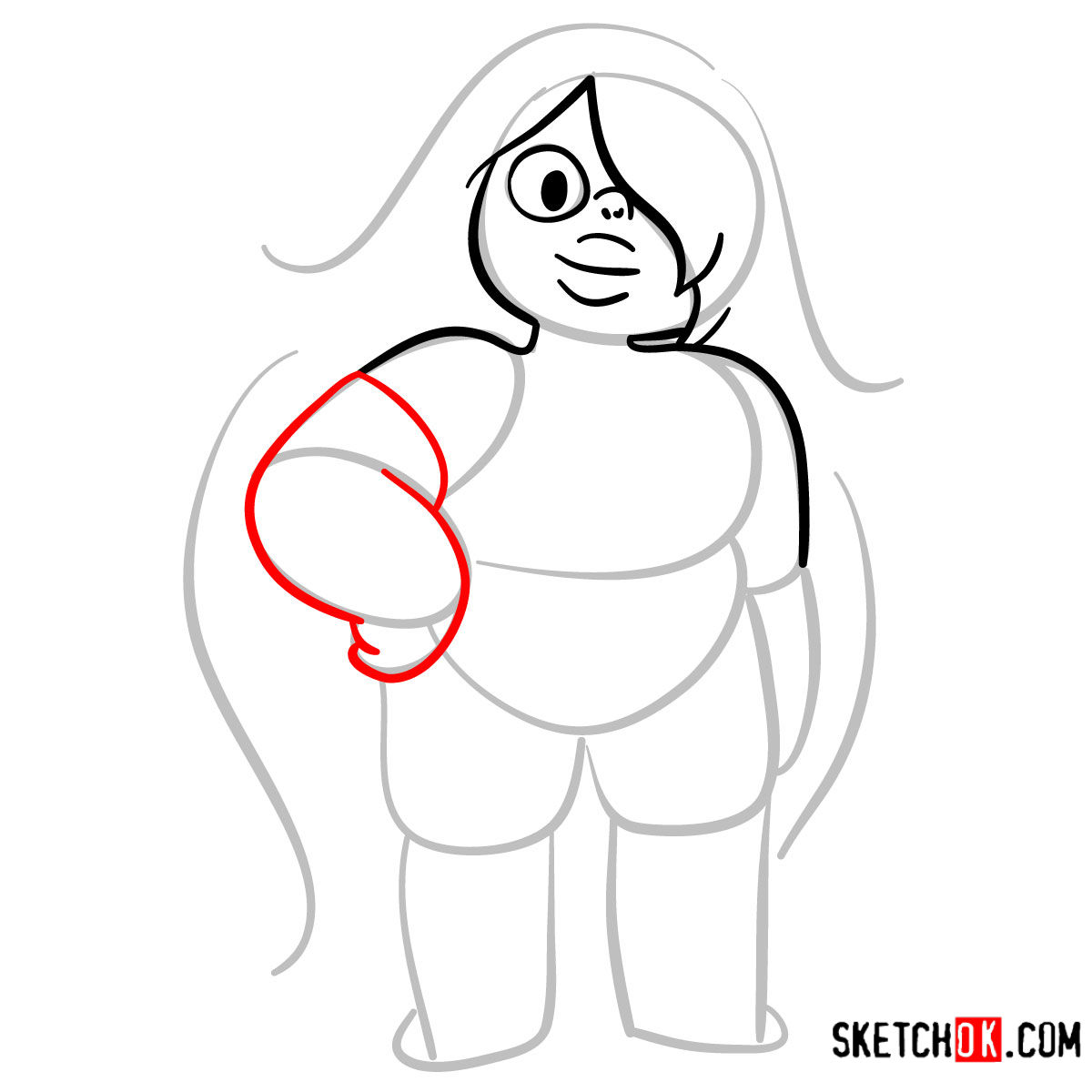 How to draw Amethyst | Steven Universe - step 06