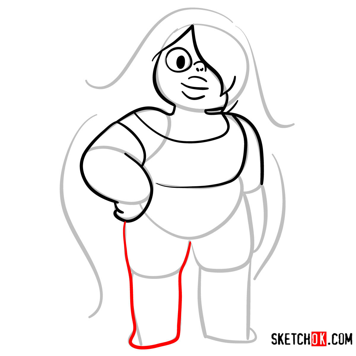 How to draw Amethyst | Steven Universe - step 08