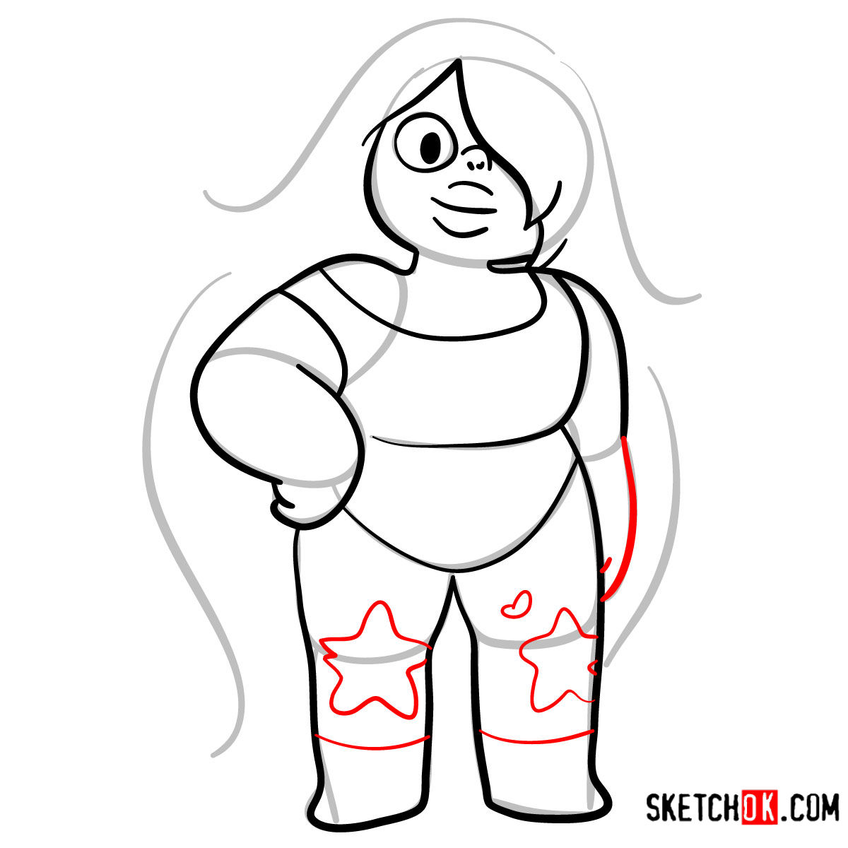 How to draw Amethyst | Steven Universe - step 10