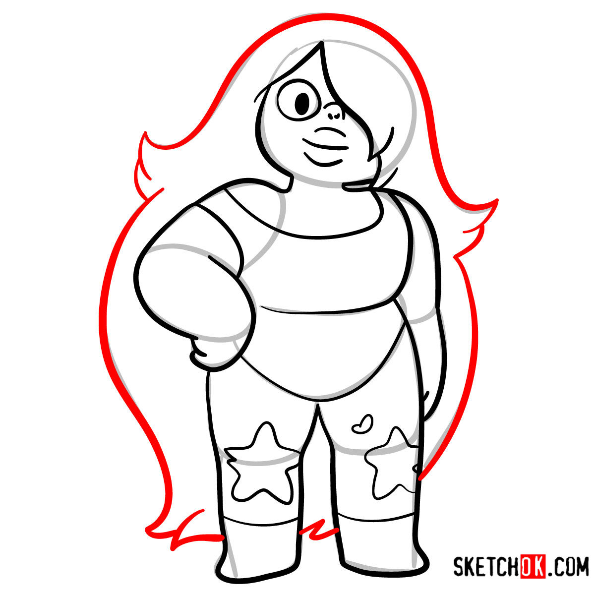 How to draw Amethyst | Steven Universe - step 11
