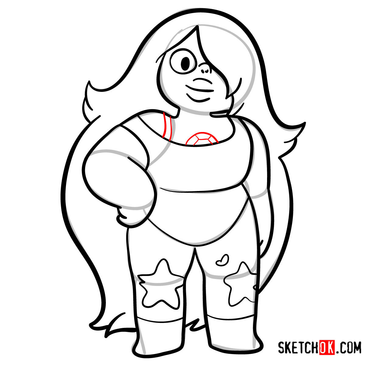 How to draw Amethyst | Steven Universe - step 12