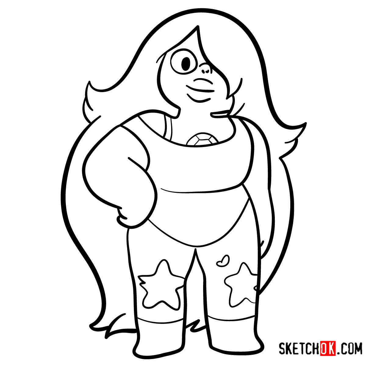 How to draw Amethyst | Steven Universe - step 13