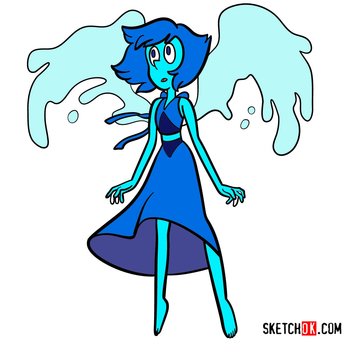 How to draw Lapis Lazuli Steven Universe Sketchok easy drawing guides