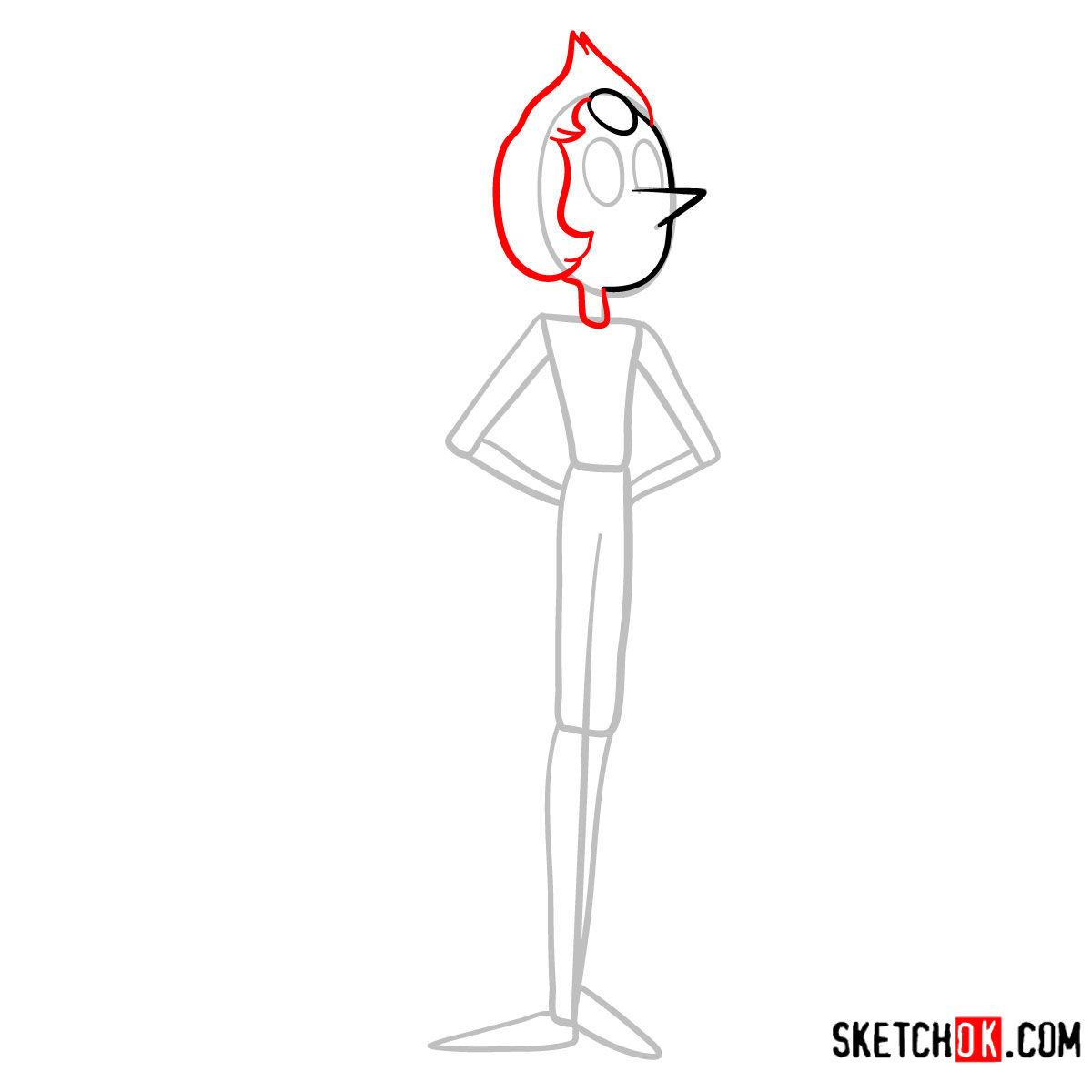 How to draw Pearl | Steven Universe - step 04