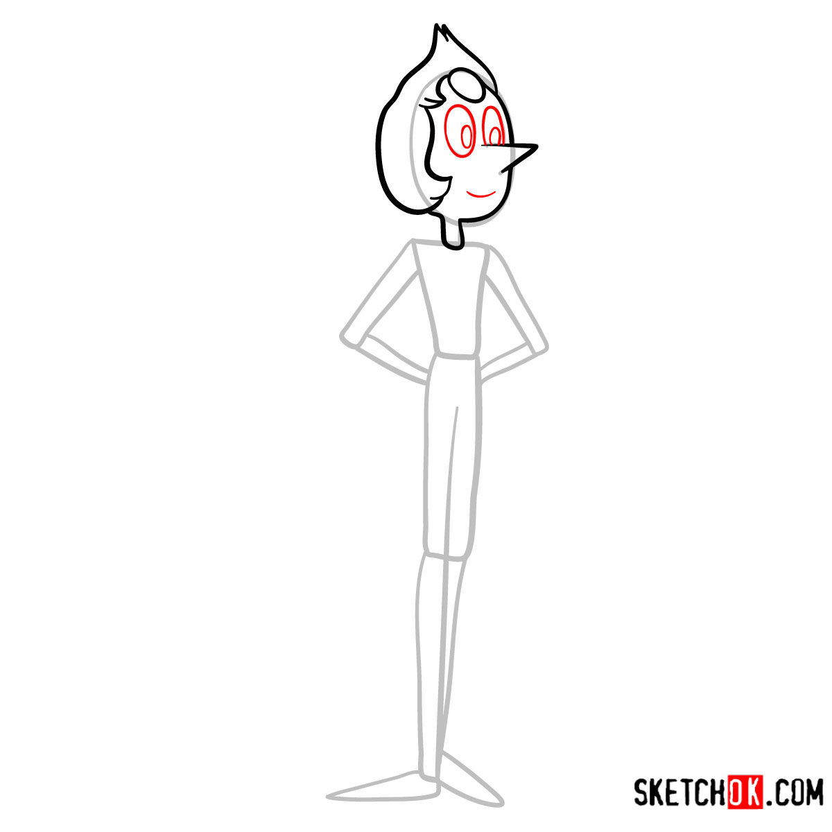 How to draw Pearl | Steven Universe - step 05