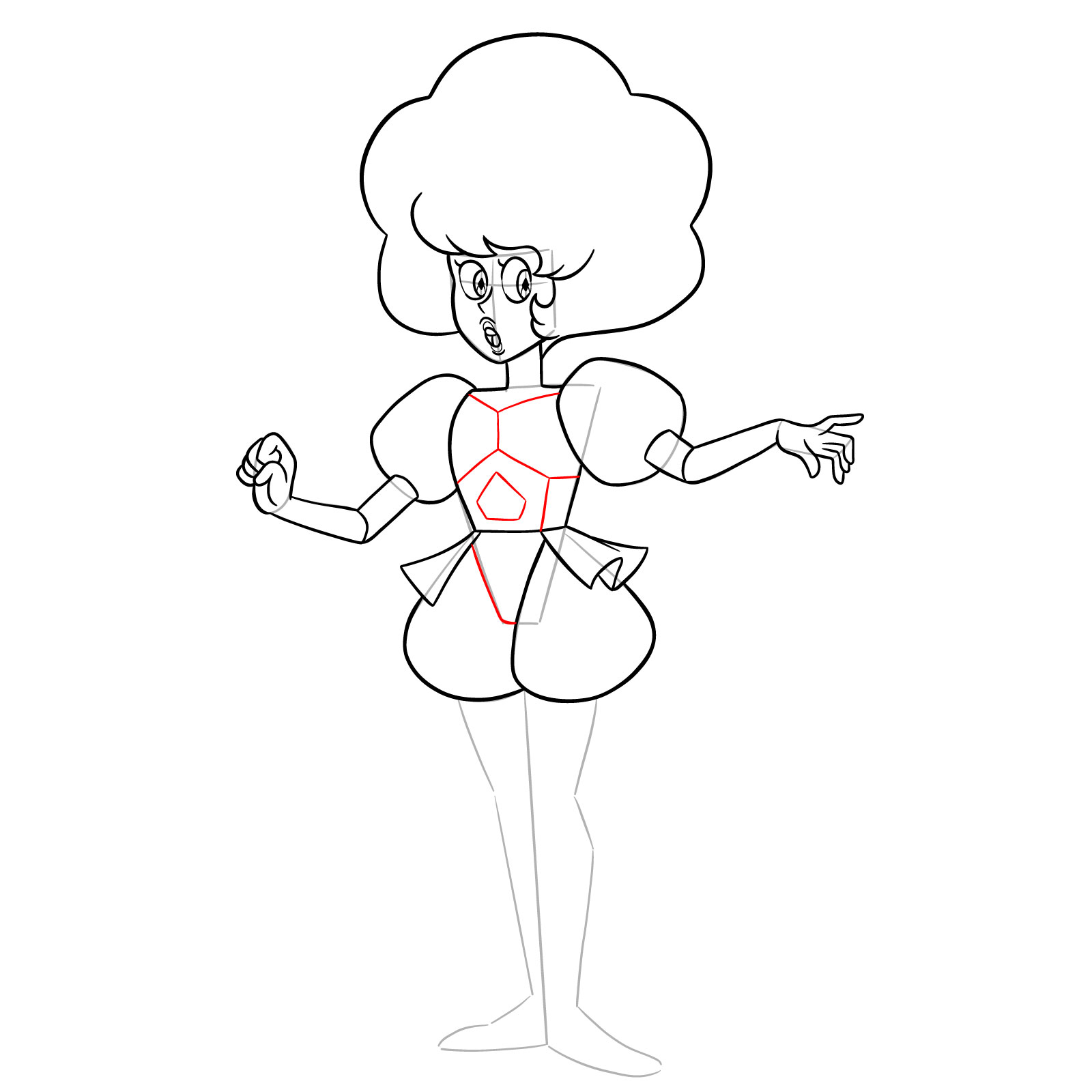 How to draw Pink Diamond from Steven Universe - step 16