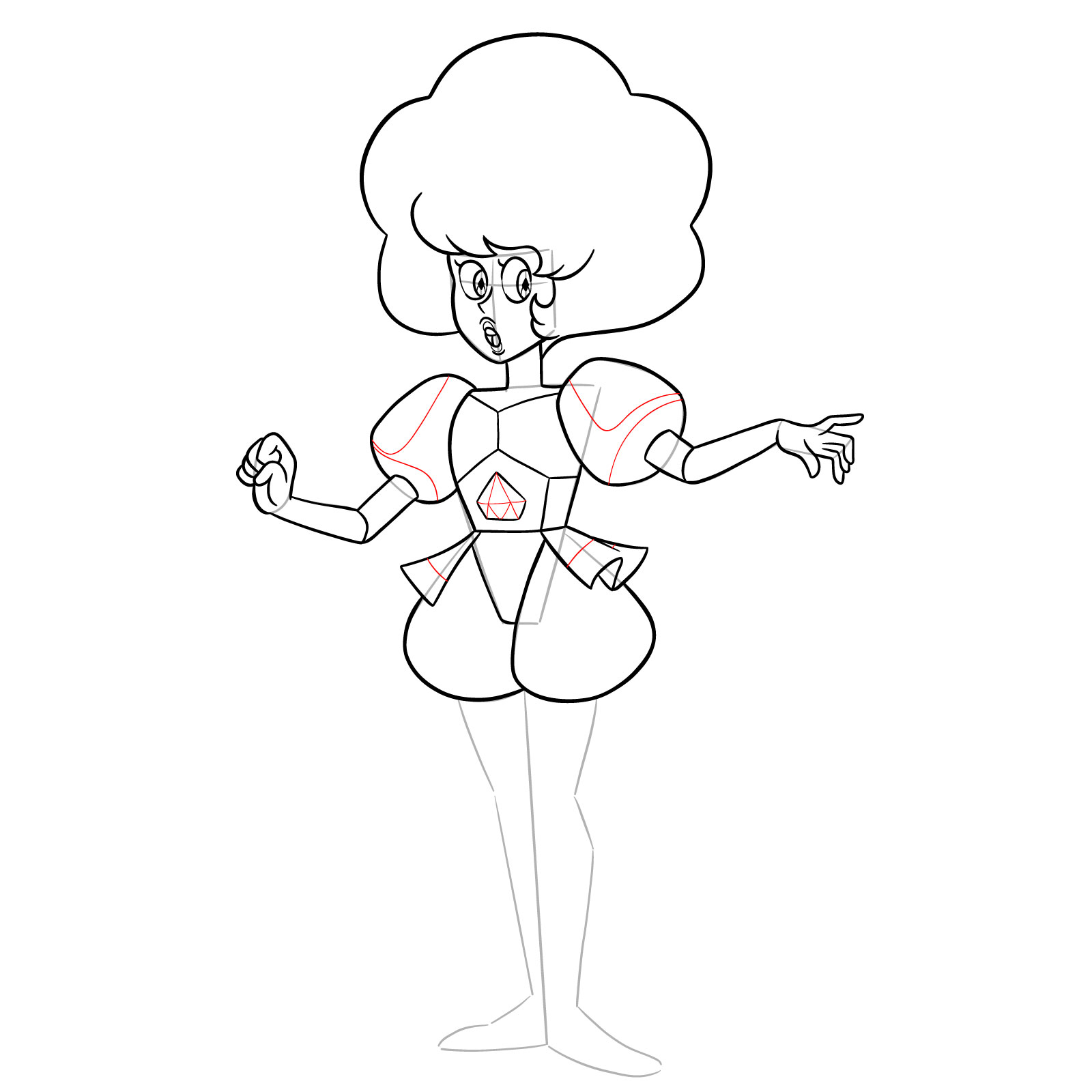 How to draw Pink Diamond from Steven Universe - step 17