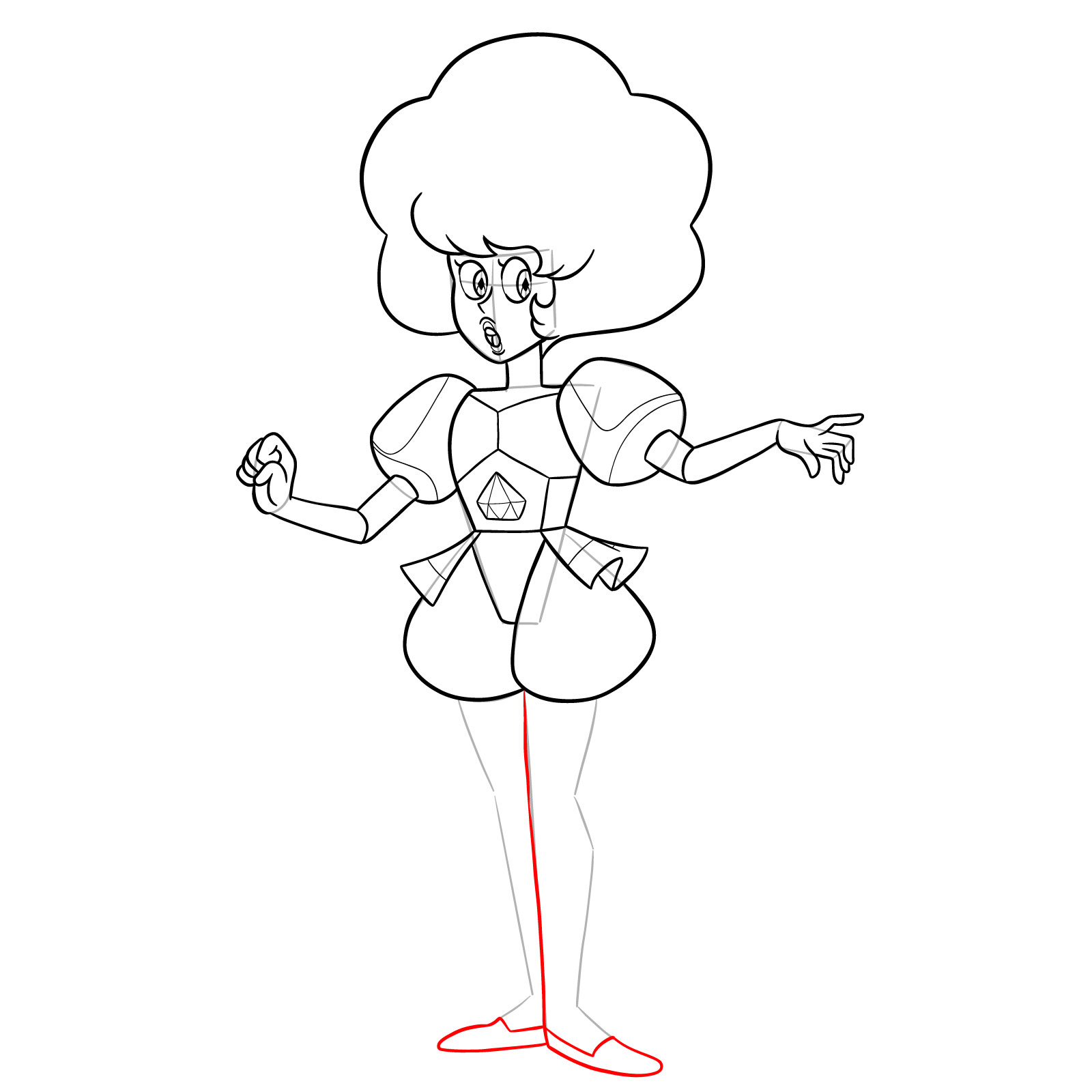 How to draw Pink Diamond from Steven Universe - step 18