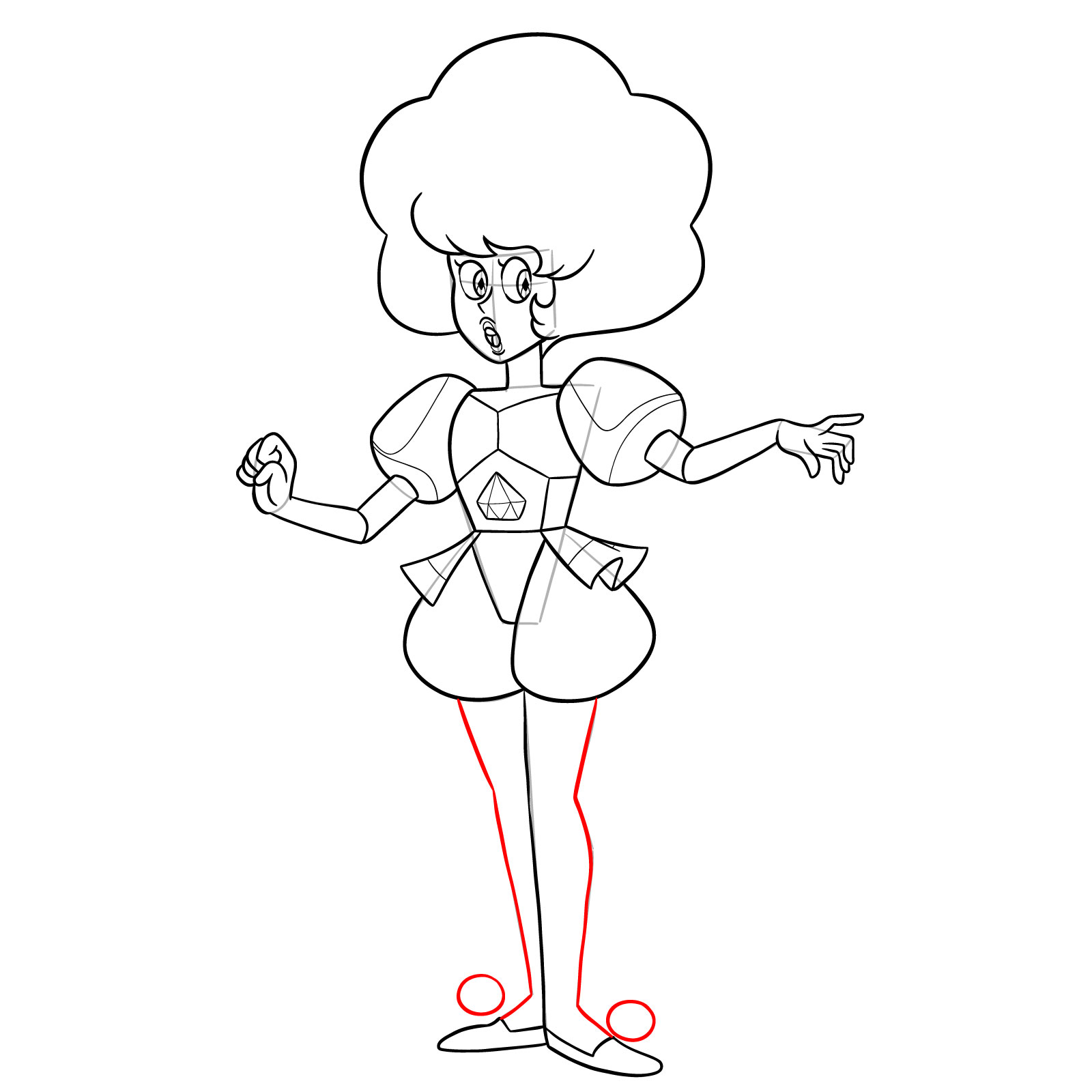 How to draw Pink Diamond from Steven Universe - step 19