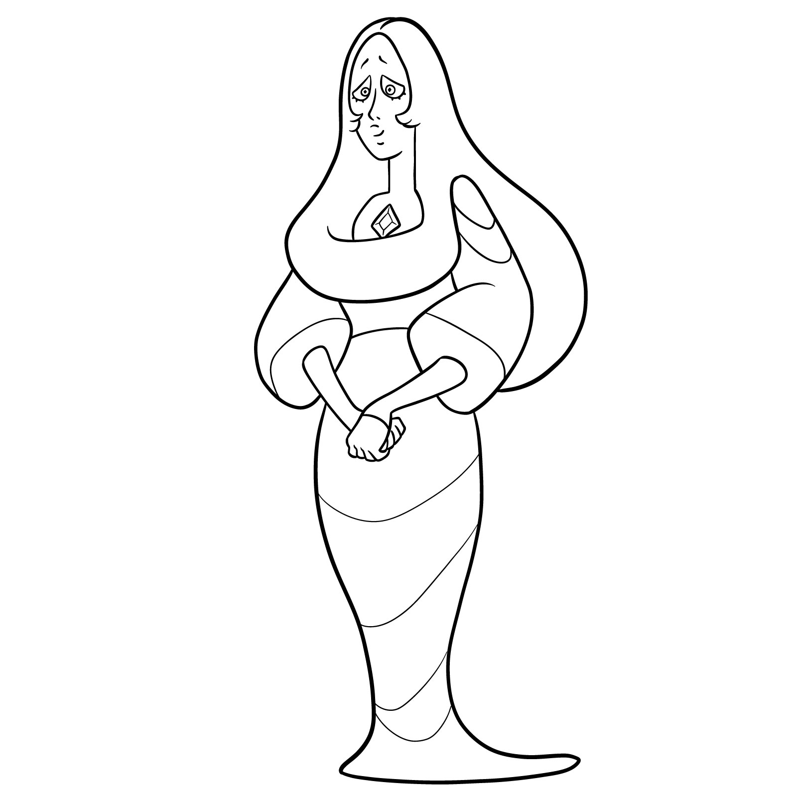 Easy drawing of Blue Diamond - Steven Universe - final step