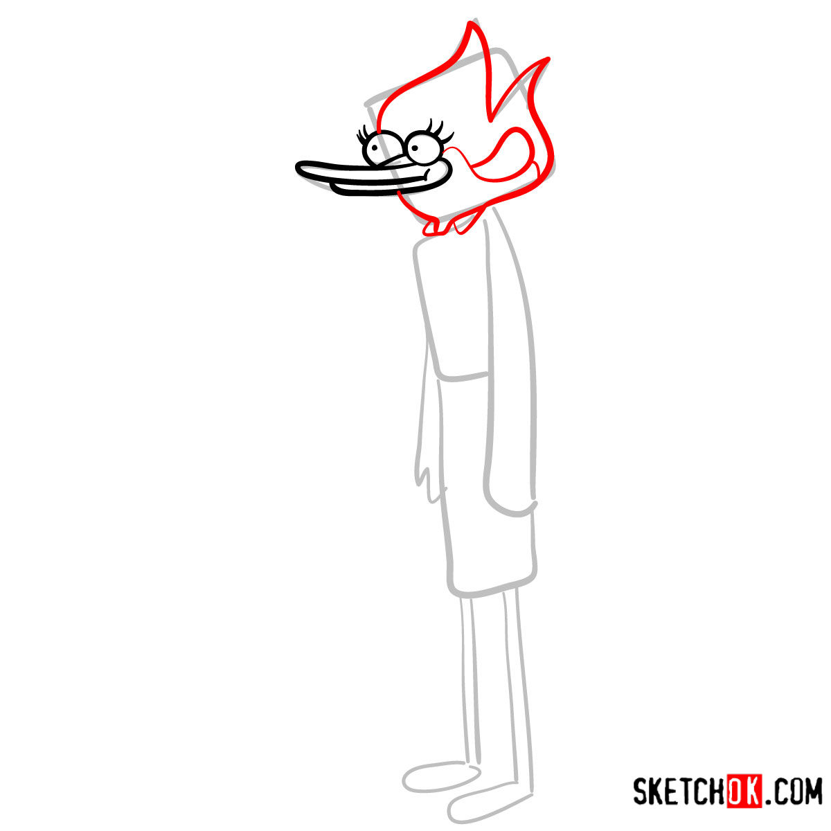 How to draw Margaret | Regular Show - step 04