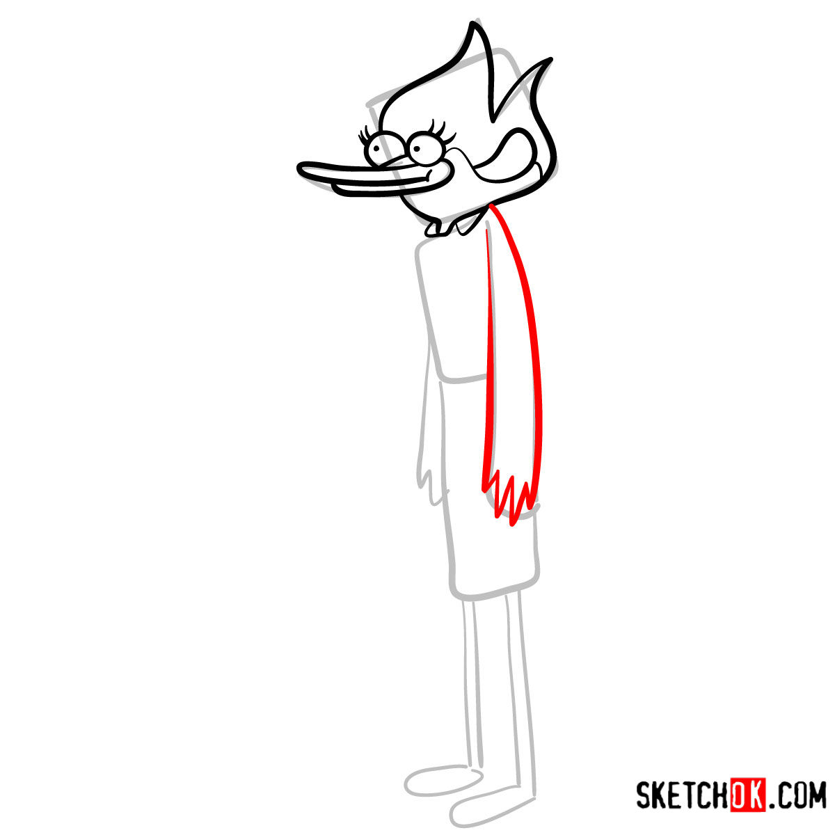How to draw Margaret | Regular Show - step 05
