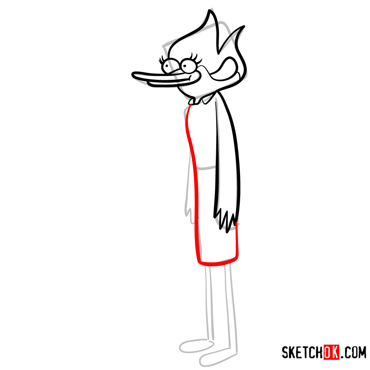 How to draw Margaret | Regular Show - step 06