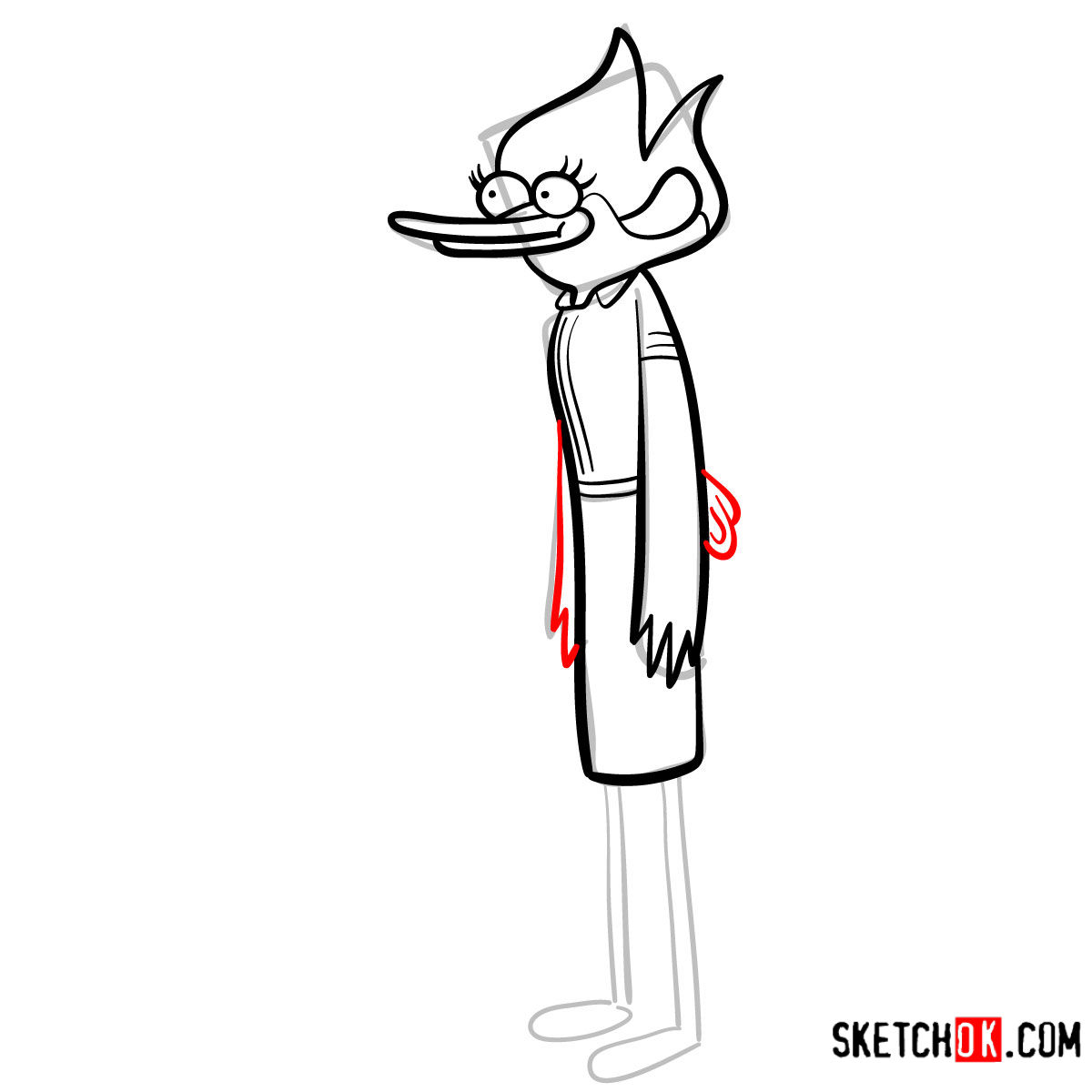 How to draw Margaret | Regular Show - step 08