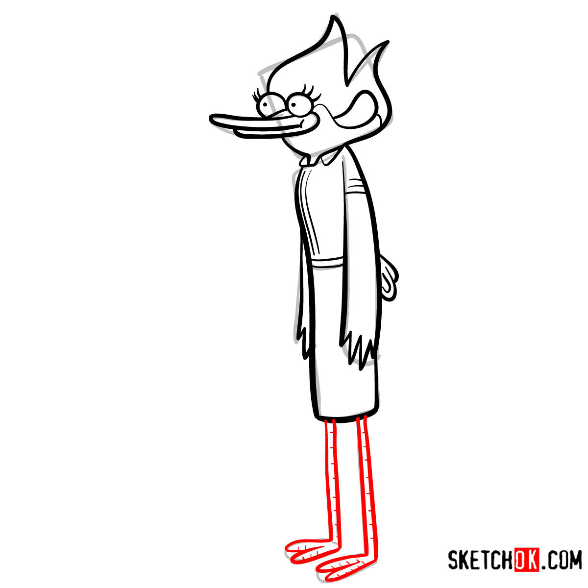How to draw Margaret | Regular Show - step 09