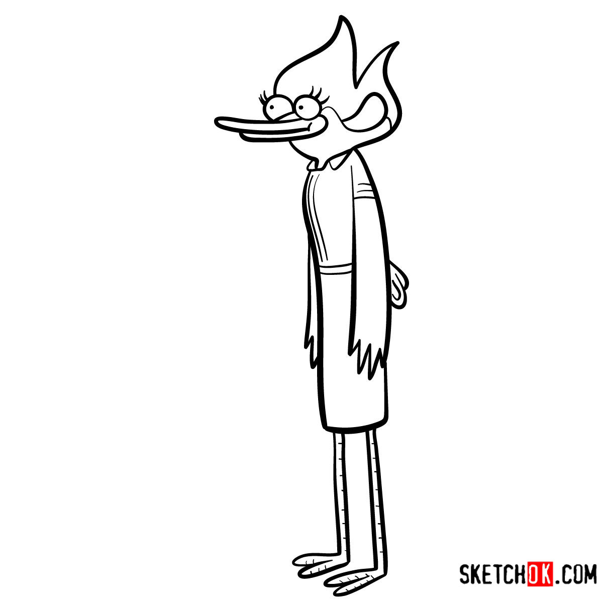 How to draw Margaret | Regular Show - step 10