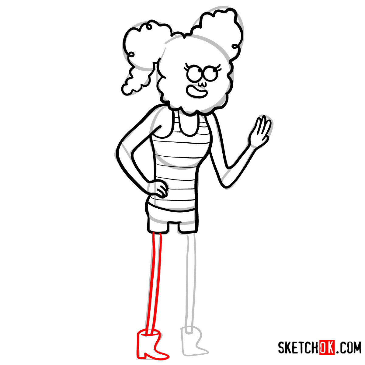 How to draw CJ | Regular Show - step 09