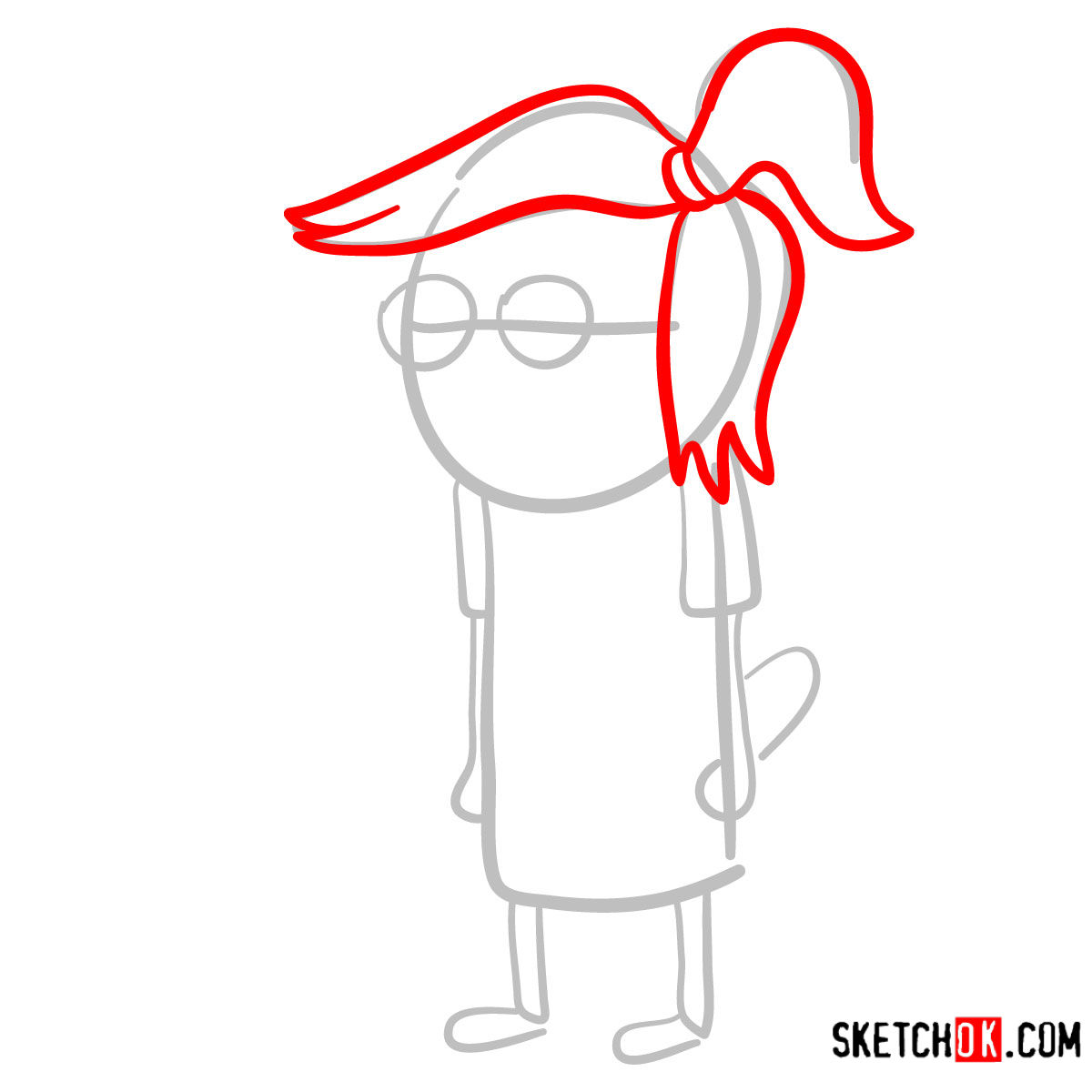 How to draw Eileen Roberts | Regular Show - step 03