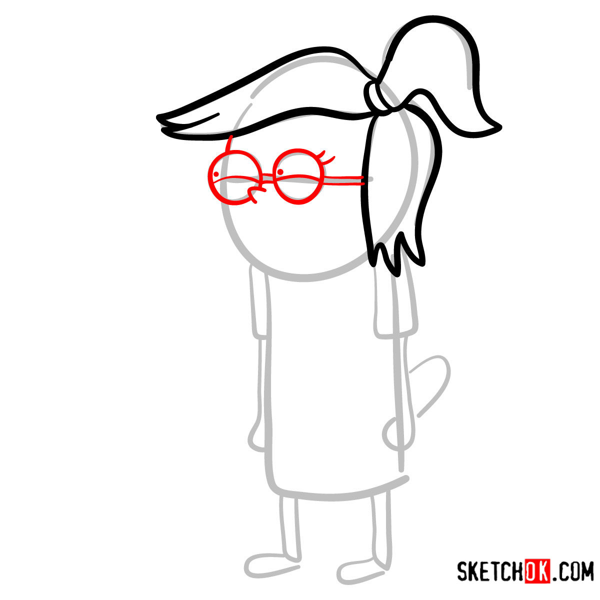 How to draw Eileen Roberts | Regular Show - step 04