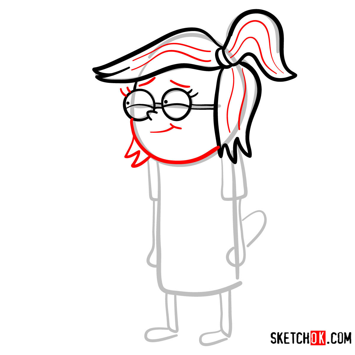 How to draw Eileen Roberts | Regular Show - step 05