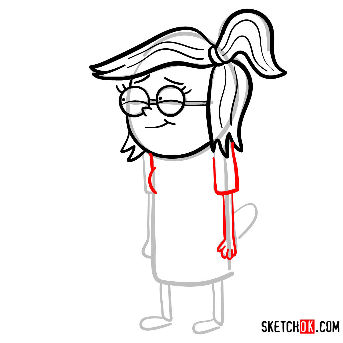 How to draw Eileen Roberts | Regular Show - step 06