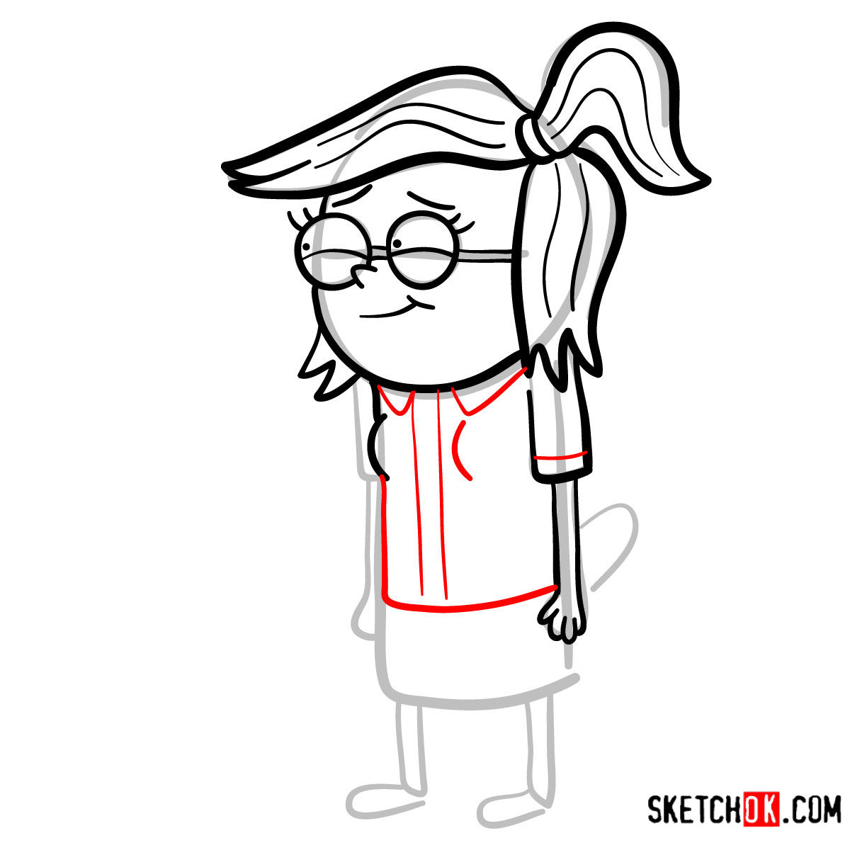 How to draw Eileen Roberts | Regular Show - step 07