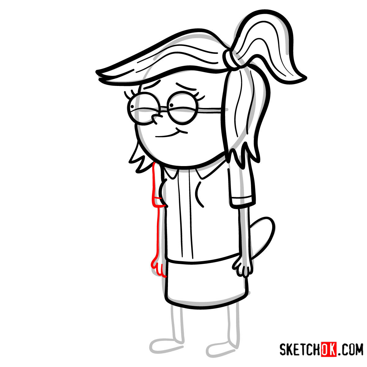 How to draw Eileen Roberts | Regular Show - step 09