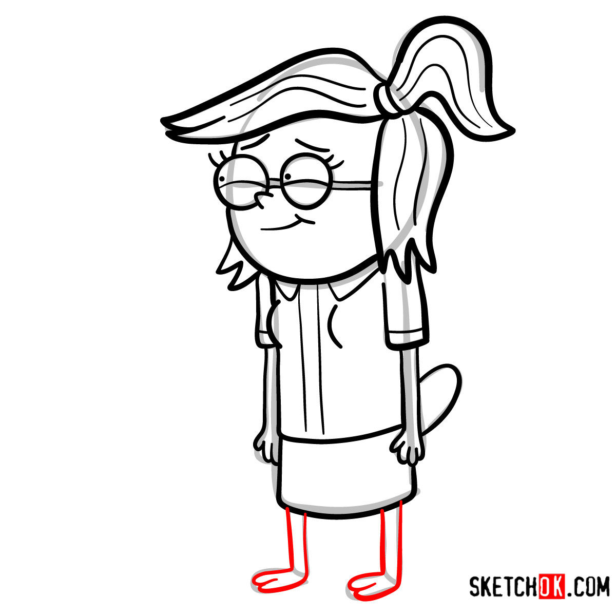 How to draw Eileen Roberts | Regular Show - step 10