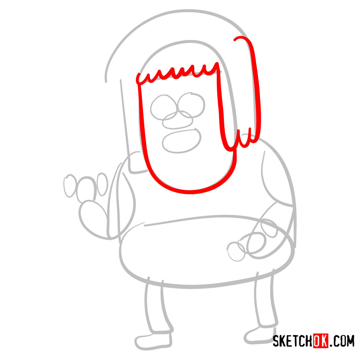 How to draw Muscle Man | Regular Show - step 03