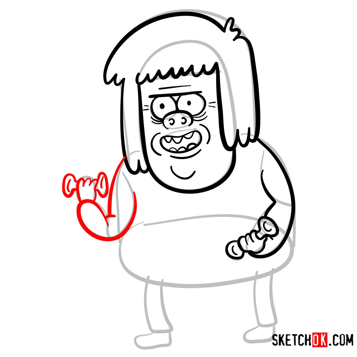 How to draw Muscle Man | Regular Show - step 08