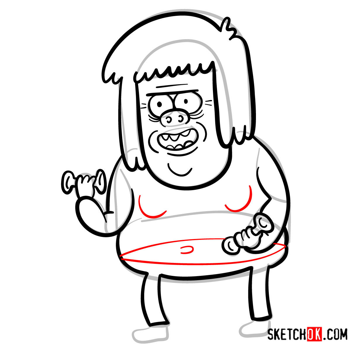How to draw Muscle Man | Regular Show - step 10