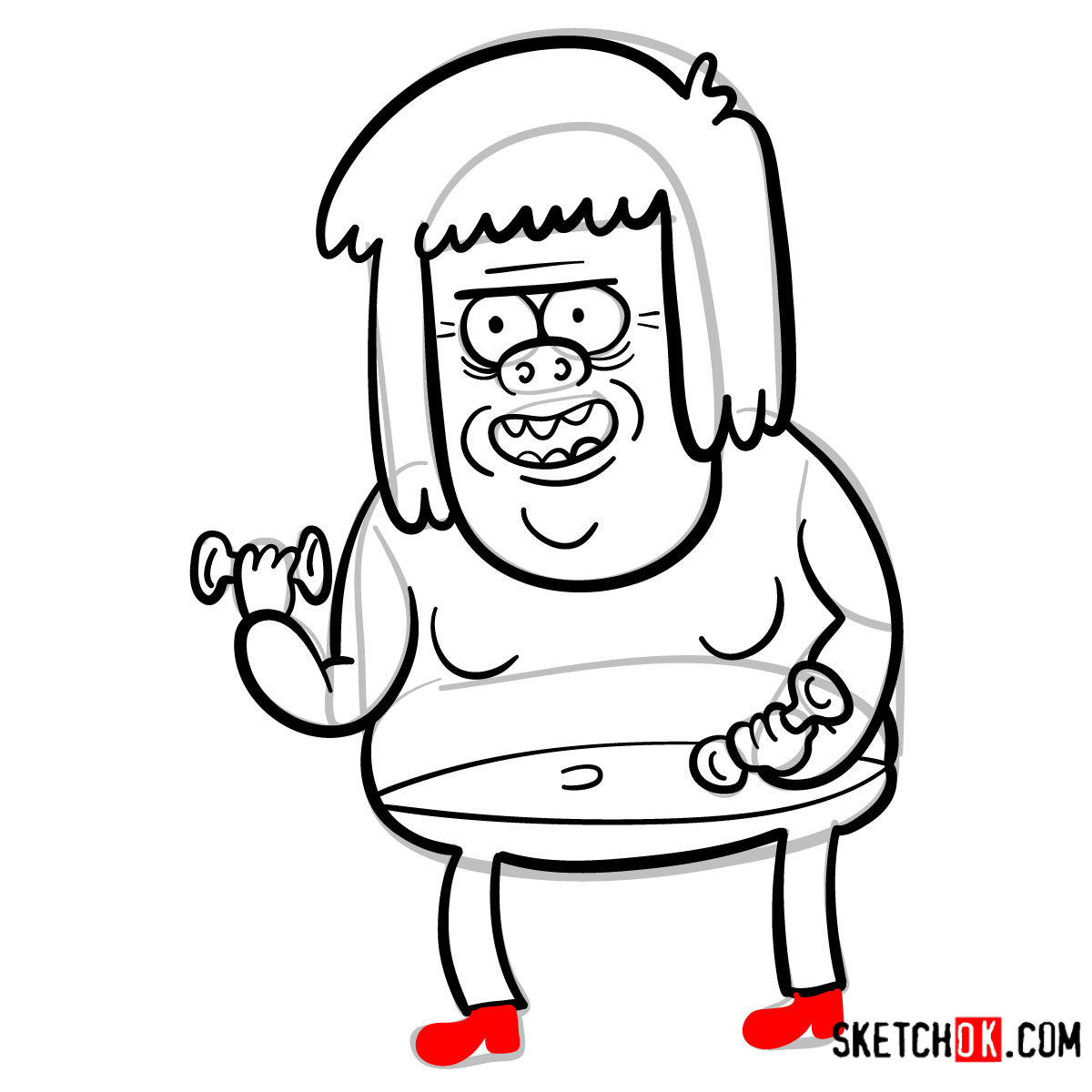 How to draw Muscle Man | Regular Show - step 11