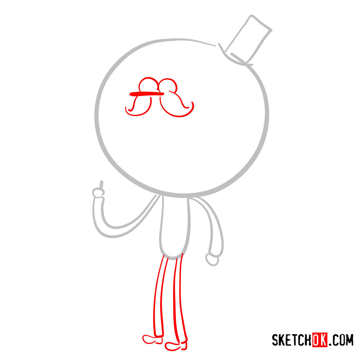 How to draw Pops | Regular Show - step 02