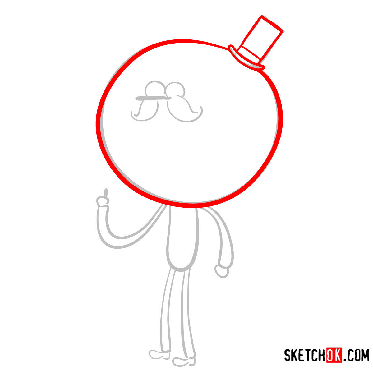 How to draw Pops | Regular Show - step 03