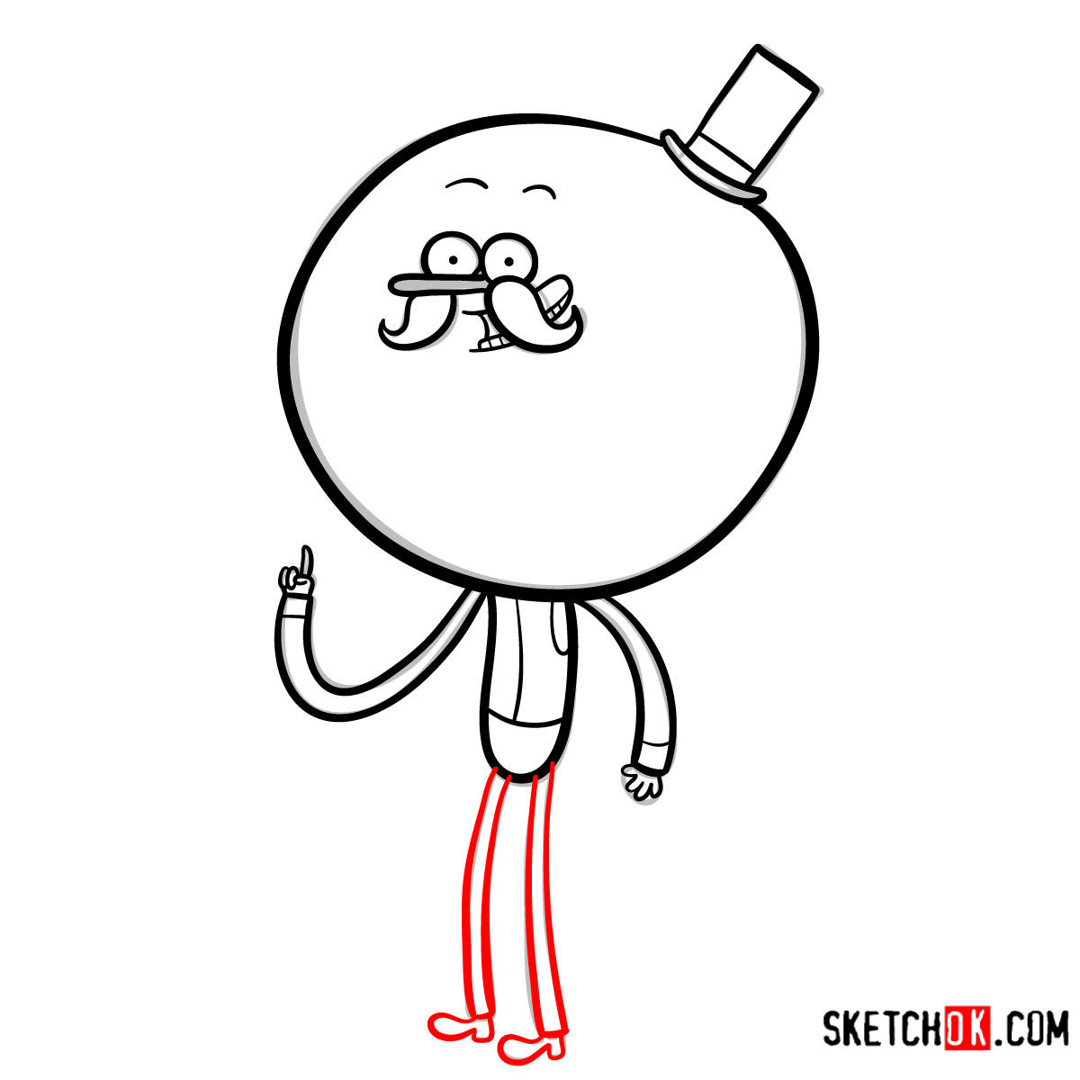 How to draw Pops | Regular Show - step 08