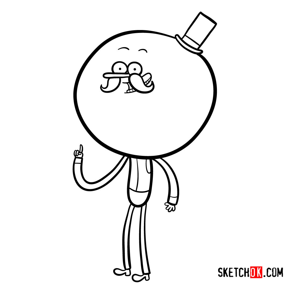 How to draw Pops | Regular Show - step 09