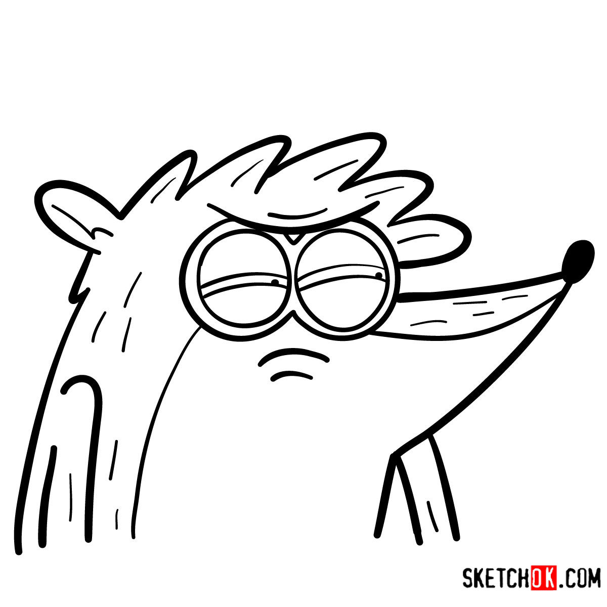 How to draw Rigby's face | Regular Show - step 09
