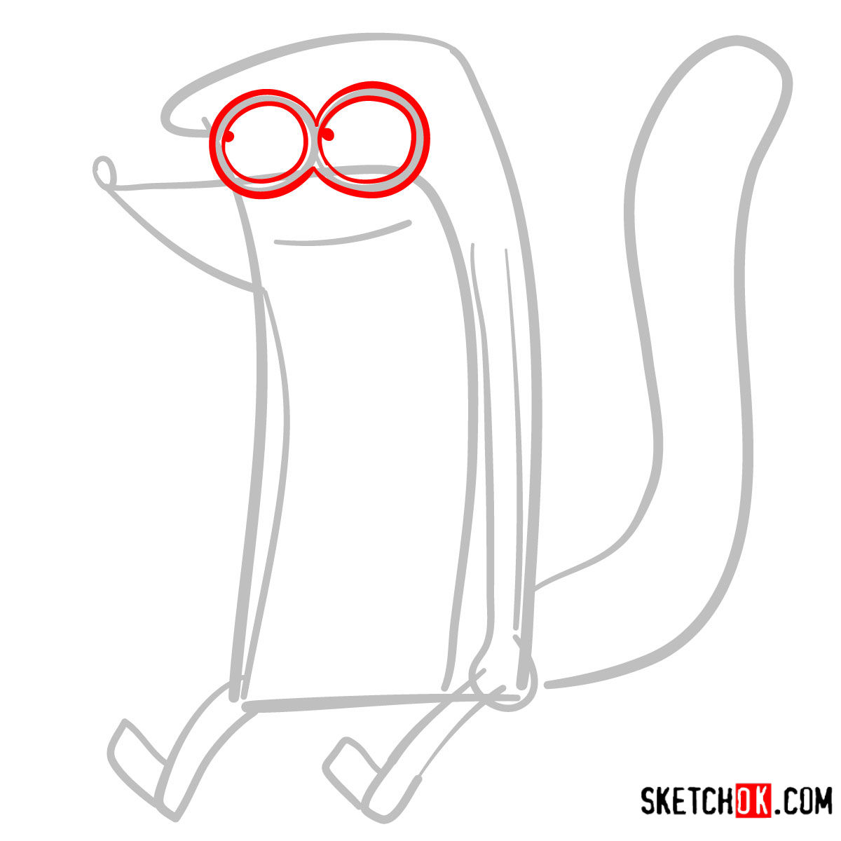 How to draw Rigby | Regular Show - step 03