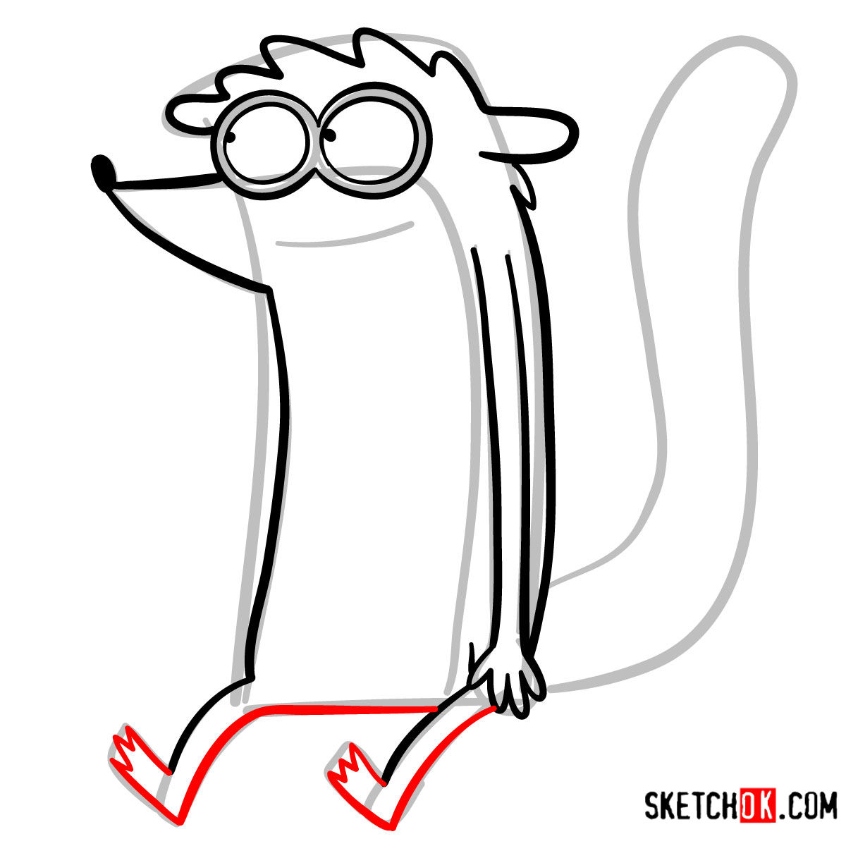How to draw Rigby | Regular Show - step 07