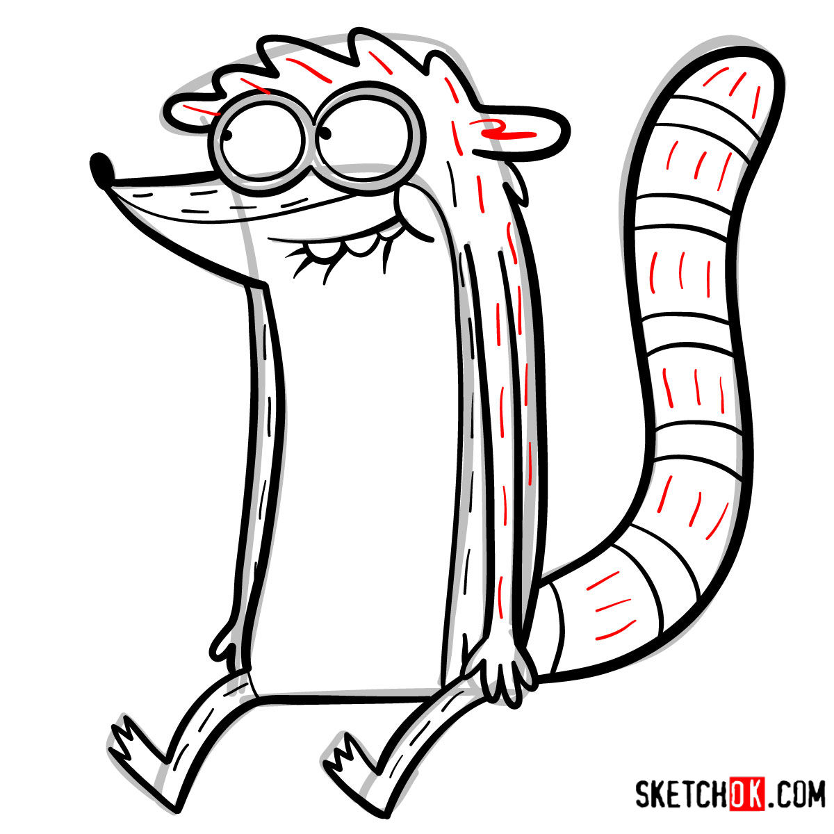 How to draw Rigby | Regular Show - step 11