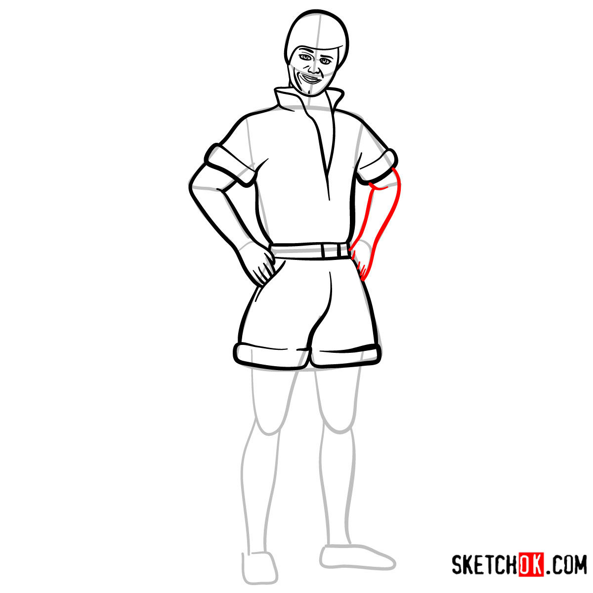 How to draw Ken from Toy Story - step 09