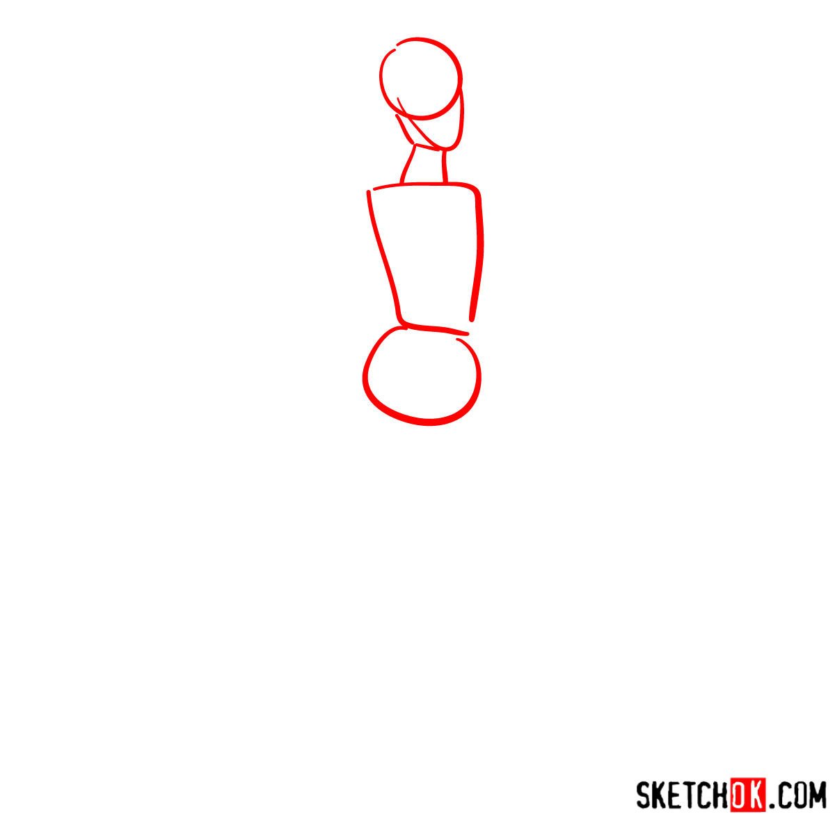 How to draw Barbie from Toy Story - step 01