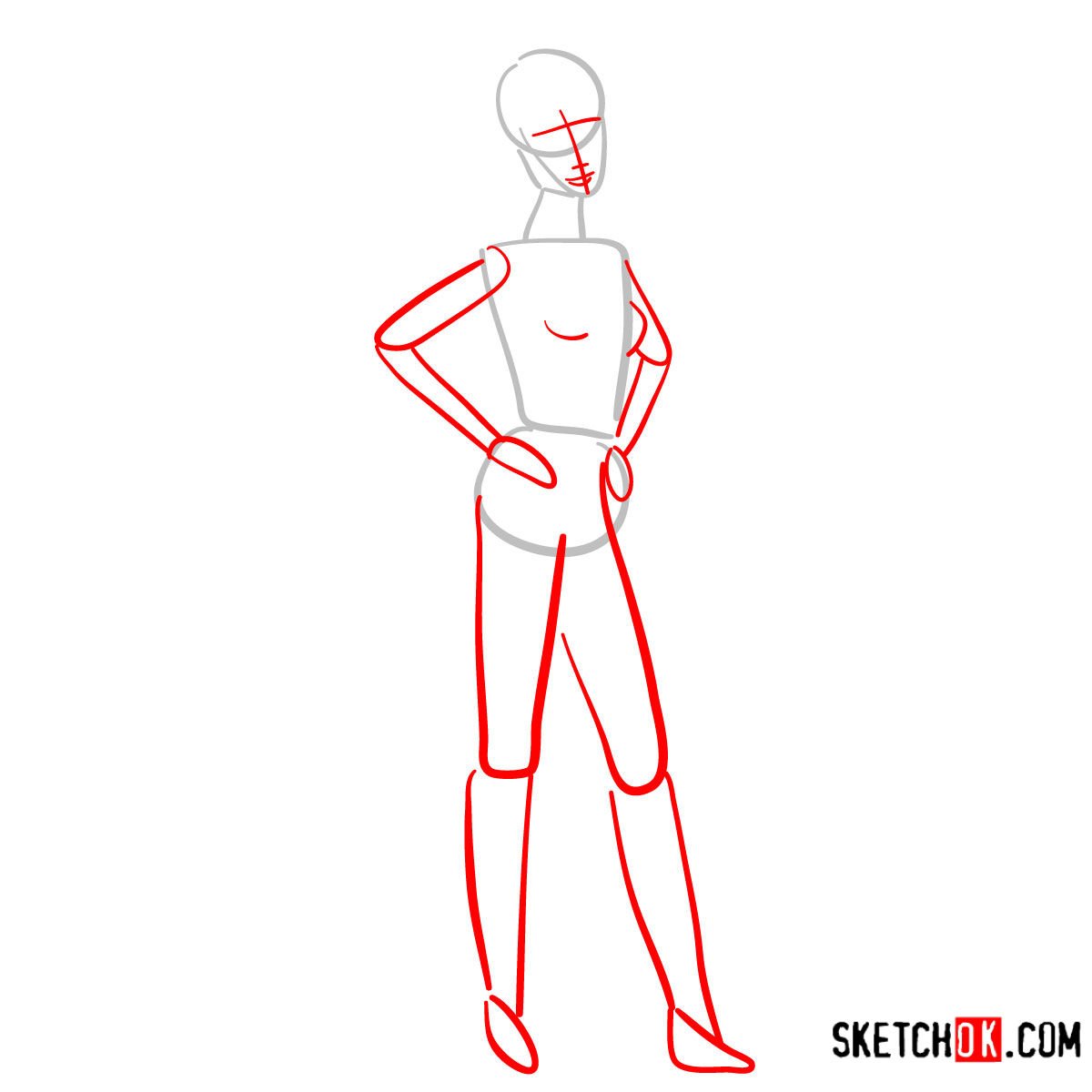 How to draw Barbie from Toy Story - step 02