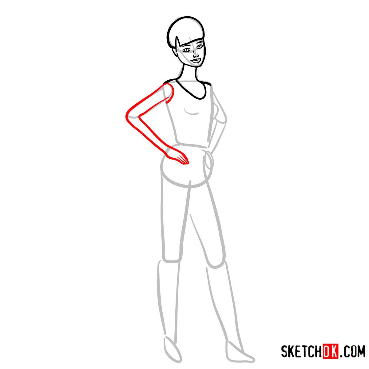 How to draw Barbie from Toy Story - step 06